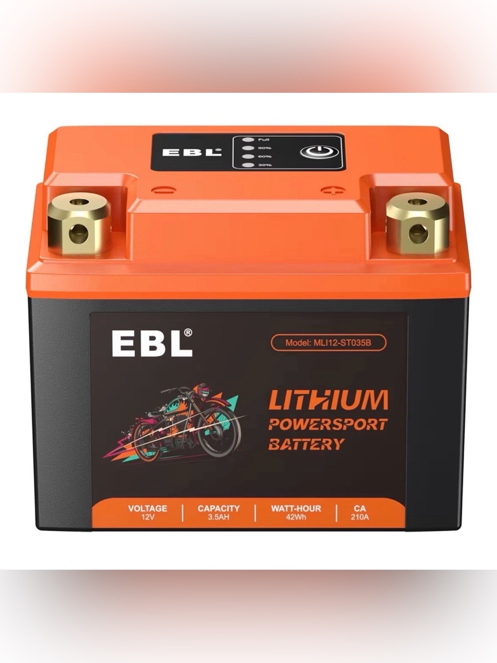 105CCA Lithium LiFePO4 Motorcycle Battery,